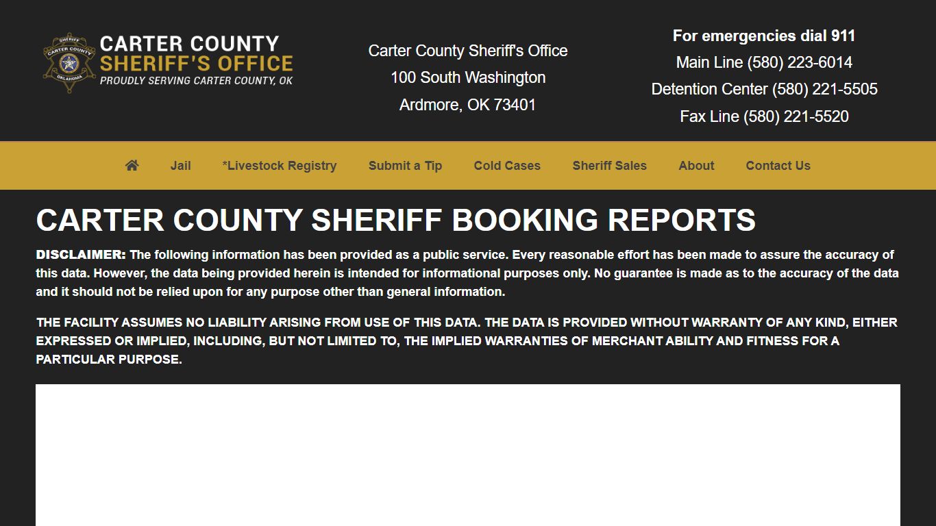 Inmate Search - Carter County Sheriff's Office